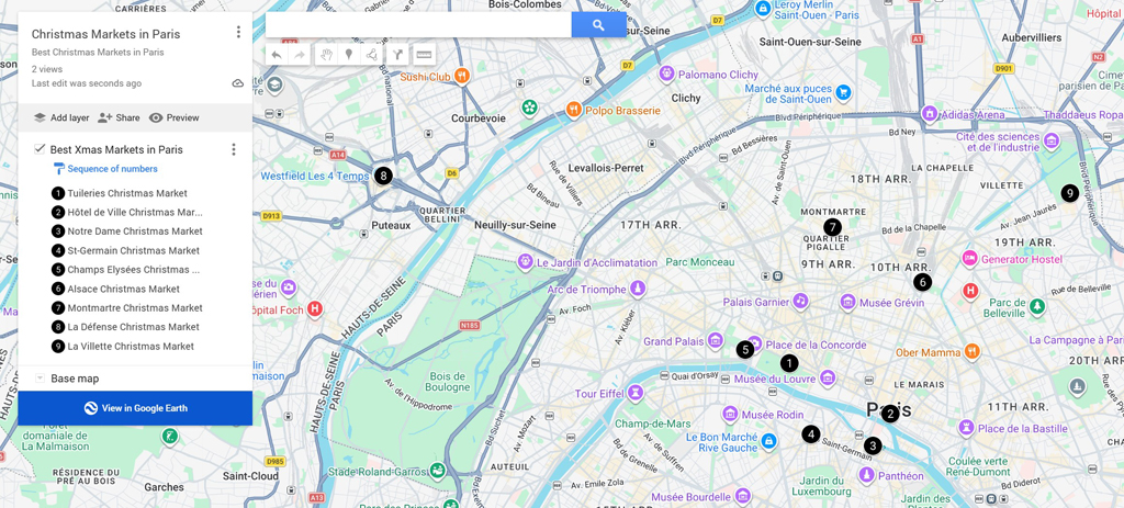 Christmas in Paris Map 2026